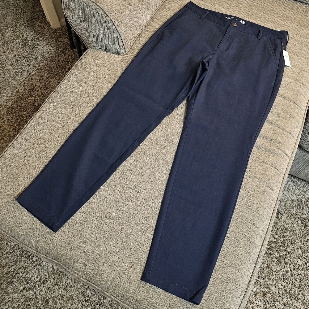 Old Navy High Rise Skinny Ink Blue Uniform Casual Neutral Pants Size 10 - Picture 2 of 10